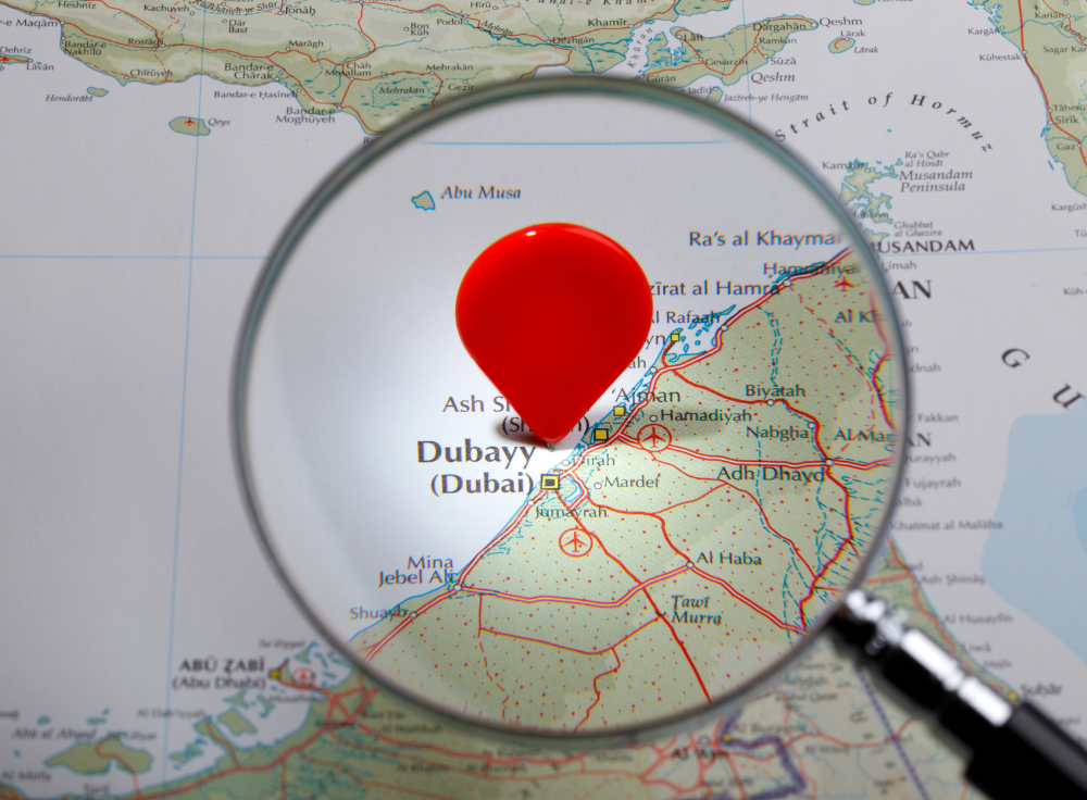 Dubai refrigerator repair service coverage map showing all neighborhoods served by One Click Technicians across the city