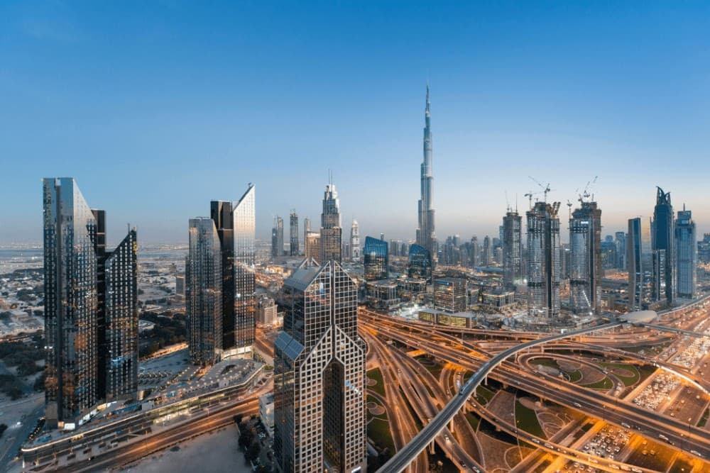 Dubai Marina waterfront skyscrapers and promenade